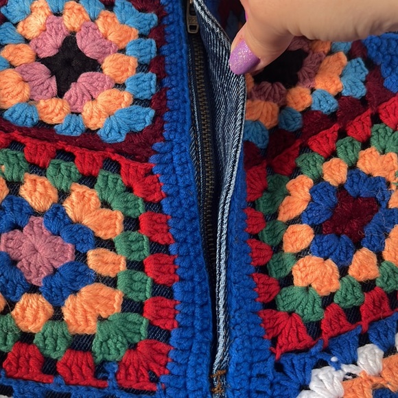 ❌SOLD❌ Farm Rio for Anthropologie Crochet Denim Shorts - Picture 6 of 10